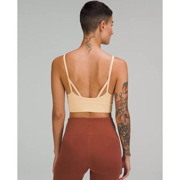 Lululemon Nulu Front Gather Sports Bra Sz 6 Prosecco color running yoga Gym - Picture 2 of 11